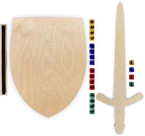 Ritterschild und Ritterschwert als Set aus unbehandeltem 3mm Birkensperrholz, mit 20 großen Glitzersteinen, inkl. Halteschlaufe aus hochwertigem doppelseitigem Klettband, FSC-zertifiziert Ritterschild und Ritterschwert als Set aus unbehandeltem 3mm Birkensperrholz, mit 20 großen Glitzersteinen, inkl. Halteschlaufe aus hochwertigem doppelseitigem Klettband, FSC-zertifiziert von Herr Bo & Co