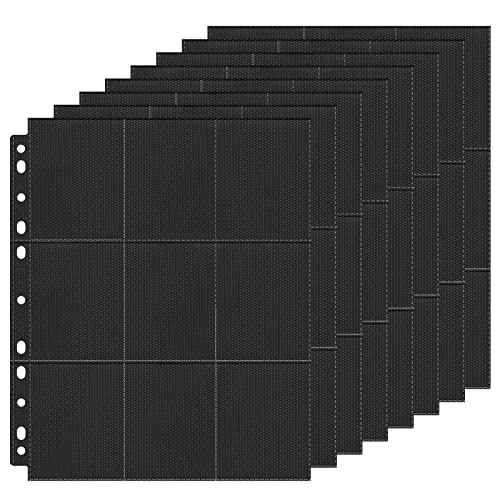 Karten Hüllen 40 Seiten 720 Taschen Sammelkarten Hüllen Leere Schwarz Sammelkarten Folien Standard-Größe für eine Vielzahl von Ringbücher Sammelmappe für Spielkarten zum Sammeln und tauschen von Herritozl