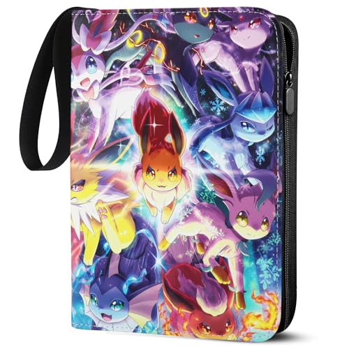 Sammelalbum für Pokemon Karten, 50 Seiten 400 Taschen Sammelkarten Album, Tragbar Wasserdicht PU Karten Halter Heft Ordner Buch, Sammelkartenalben für Sammler 4yb von Herritozl