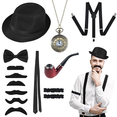 Herton 20er Jahre Kostüm Herren, Mafia Kostüm Herren Kostüm Faschingskostüme Männer Karneval Kostüm Herren Hosenträger Herren Kostüm Set für Karneval Fasching Party Herton 20er Jahre Kostüm Herren, Mafia Kostüm Herren Kostüm Faschingskostüme Männer Karneval Kostüm Herren Hosenträger Herren Kostüm Set für Karneval Fasching Party von Herton