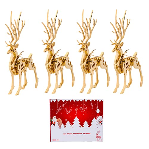 3D-Metall-Puzzle-Modell für Weihnachten, 200 Stück + DIY Edelstahl 3D Montage Ornament Weihnachten Elch Modell, Geschenk für Erwachsene 3D-Metall-Puzzle-Modell für Weihnachten, 200 Stück + DIY Edelstahl 3D Montage Ornament Weihnachten Elch Modell, Geschenk für Erwachsene von HertzMy