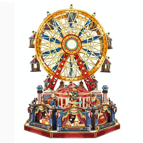 3D-Puzzle aus Holz, Riesenrad-Modellbausatz, Century Riesenrad, Spieluhr, DIY-3D-Holzpuzzle, kreatives Geschenk & Desktop-Dekor für Erwachsene, 367 Teile von HertzMy