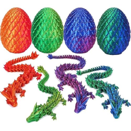 3D-gedruckter Drache in Eiern, 21,6 cm, 4 Farben, bewegliches 3D-gedrucktes Drachen- und Ei-Set, Heim- und Bürodekoration für Erwachsene, Set A 3D-gedruckter Drache in Eiern, 21,6 cm, 4 Farben, bewegliches 3D-gedrucktes Drachen- und Ei-Set, Heim- und Bürodekoration für Erwachsene, Set A von HertzMy
