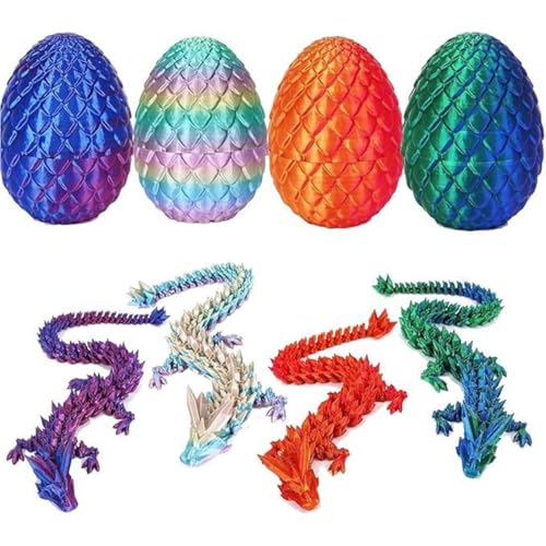 3D-gedruckter Drache in Eiern, 21,6 cm, 4 Farben, bewegliches 3D-gedrucktes Drachen- und Ei-Set, Heim- und Bürodekoration für Erwachsene, Set B 3D-gedruckter Drache in Eiern, 21,6 cm, 4 Farben, bewegliches 3D-gedrucktes Drachen- und Ei-Set, Heim- und Bürodekoration für Erwachsene, Set B von HertzMy