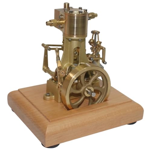 Dampfmaschinen-Modell, das funktioniert, 1,85 ccm, Mini-Retro, vertikal, Einzylinder, Hubkolben-Modell mit Geschwindigkeitsreduzierung, STEM-Geschenk für Erwachsene und Jugendliche von HertzMy