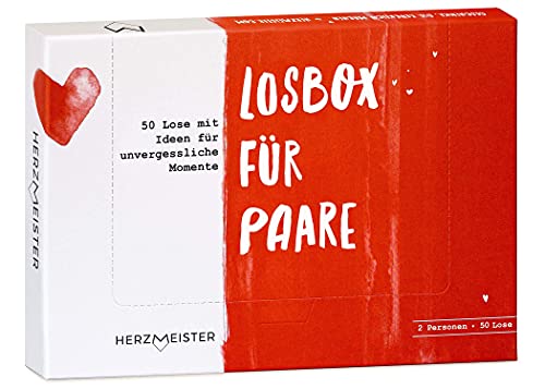 Losbox für Paare - Das Geschenk für unvergessliche Momente - 50 Lose mit Ideen für Spiel, Spaß & viel Liebe - Überraschung zum Geburtstag & Jahrestag für Mann, Frau, Partner, Freund & Freund Losbox für Paare - Das Geschenk für unvergessliche Momente - 50 Lose mit Ideen für Spiel, Spaß & viel Liebe - Überraschung zum Geburtstag & Jahrestag für Mann, Frau, Partner, Freund & Freund von Herzmeister