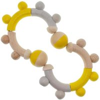 HESS Motorikrassel Acht mit Kugeln natur gelb HESS Motorikrassel Acht mit Kugeln natur gelb von Hess-Holzspielzeug