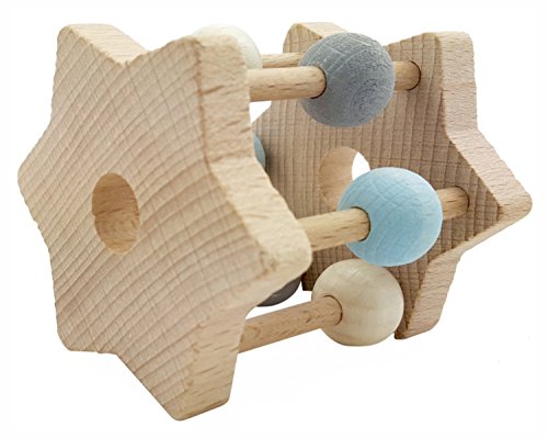 Hess Holzspielzeug 11002 - Sternrassel aus Holz, nature blau Hess Holzspielzeug 11002 - Sternrassel aus Holz, nature blau von Hess