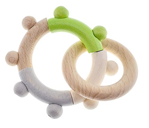 Hess Holzspielzeug 11138 - Greifling aus Holz, kreisförmige Motorik-Rassel mit beweglichen Teilen und Ring, Nature Serie in Apfelgrün, für Babys ab 6 Monaten, für Greifübungen Hess Holzspielzeug 11138 - Greifling aus Holz, kreisförmige Motorik-Rassel mit beweglichen Teilen und Ring, Nature Serie in Apfelgrün, für Babys ab 6 Monaten, für Greifübungen von Hess