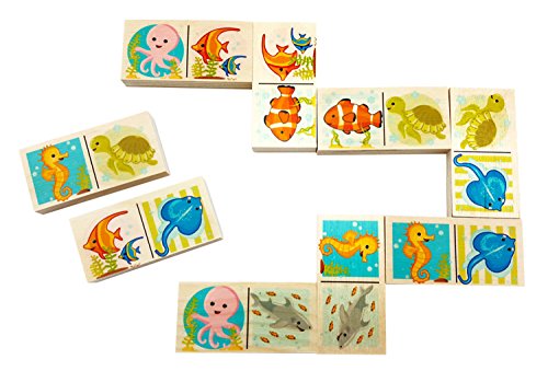 Hess Holzspielzeug 14949 - Domino Spiel aus Holz mit 28 Teilen, Serie Seepferdchen, für Kinder ab 3 Jahren, handgefertigt, Geschenk zum Geburtstag, Weihnachten oder Ostern Hess Holzspielzeug 14949 - Domino Spiel aus Holz mit 28 Teilen, Serie Seepferdchen, für Kinder ab 3 Jahren, handgefertigt, Geschenk zum Geburtstag, Weihnachten oder Ostern von Hess