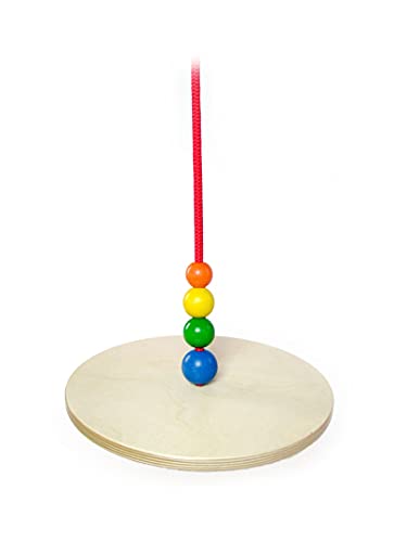 Hess Holzspielzeug 20003 - Teller-Schaukel aus Holz, handgefertigt, für Kinder ab 3 Jahren, Durchmesser ca. 30 cm, für unbeschwertes Schaukelvergnügen im Haus, Garten und auf der Terrasse von Hess