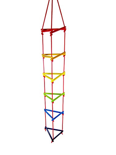 Hess Holzspielzeug 20008 - Dreiecks-Strickleiter aus Holz, handgefertigt, für Kinder ab 3 Jahren, ca. 200 x 30 x 30 cm, für unbegrenzten Kletterspaß im Haus und Garten von Hess Holzspielzeug