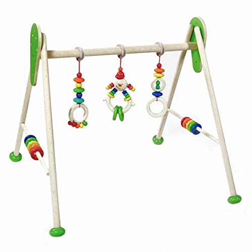 Hess Holzspielzeug 20033 - Spielgerät aus Holz, Serie Michel, für Babys, handgefertigter Spiel-Bogen mit farbenfrohen Figuren und Rasseln, ca. 62 x 57 x 54,5 cm groß Hess Holzspielzeug 20033 - Spielgerät aus Holz, Serie Michel, für Babys, handgefertigter Spiel-Bogen mit farbenfrohen Figuren und Rasseln, ca. 62 x 57 x 54,5 cm groß von Hess