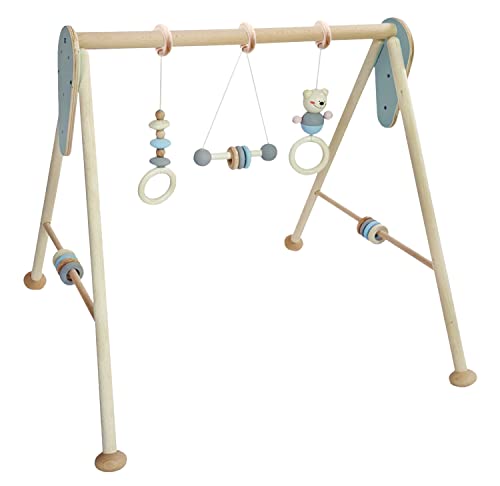 Hess Holzspielzeug 20035 - Spielgerät aus Holz, Nature Serie Bär in Blau, für Babys, handgefertigter Spiel-Bogen mit Figuren und Rasseln, ca. 62 x 57 x 54,5 cm groß Hess Holzspielzeug 20035 - Spielgerät aus Holz, Nature Serie Bär in Blau, für Babys, handgefertigter Spiel-Bogen mit Figuren und Rasseln, ca. 62 x 57 x 54,5 cm groß von Hess