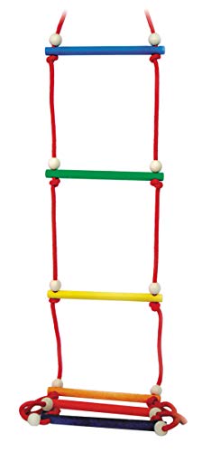 Hess Holzspielzeug 31108 - Strickleiter aus Holz, mit 6 Sprossen, handgefertigt, für Kinder ab 3 Jahren, ca. 28 x 200 x 3 cm, für unbegrenzten Kletterspaß im Haus und im Garten von Hess Holzspielzeug