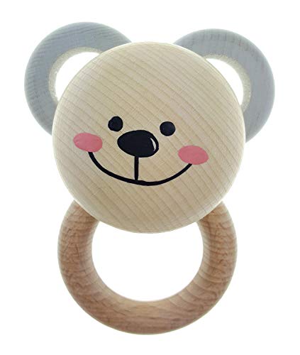 Hess Holzspielzeug 11119 - Rundrassel aus Holz, Bär nature, ab 3 Monate, ca. 8 x 10 x 4,5 cm, Geschenk zur Geburt oder Taufe Hess Holzspielzeug 11119 - Rundrassel aus Holz, Bär nature, ab 3 Monate, ca. 8 x 10 x 4,5 cm, Geschenk zur Geburt oder Taufe von Hess