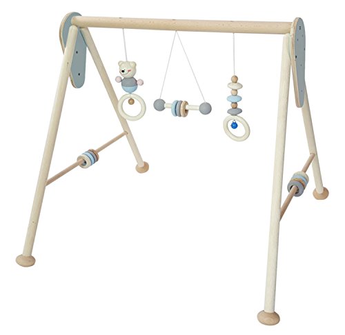 Hess Holzspielzeug 13381 - Spielgerät aus Holz, Serie Bär, für Babys, handgefertigter Spielbogen mit Figuren und Rasseln, nature blau, ca. 60 x 58 x 55 cm Hess Holzspielzeug 13381 - Spielgerät aus Holz, Serie Bär, für Babys, handgefertigter Spielbogen mit Figuren und Rasseln, nature blau, ca. 60 x 58 x 55 cm von Hess