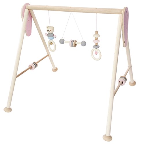 Hess Holzspielzeug 13382 - Spielgerät aus Holz, Serie Bär, für Babys, handgefertigter Spielbogen mit Figuren und Rasseln, nature rosa, ca. 60 x 58 x 55 cm Hess Holzspielzeug 13382 - Spielgerät aus Holz, Serie Bär, für Babys, handgefertigter Spielbogen mit Figuren und Rasseln, nature rosa, ca. 60 x 58 x 55 cm von Hess