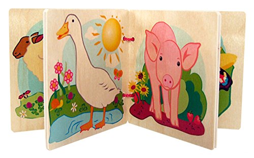 Hess Holzspielzeug 14299 - Bilderbuch aus Holz, Serie Bauernhof mit Tier-Motiven auf 4 Seiten, handgefertigt, beidseitig bedruckt, als Geschenk zur Geburt, Taufe oder zum Geburtstag Hess Holzspielzeug 14299 - Bilderbuch aus Holz, Serie Bauernhof mit Tier-Motiven auf 4 Seiten, handgefertigt, beidseitig bedruckt, als Geschenk zur Geburt, Taufe oder zum Geburtstag von Hess