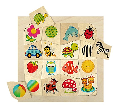 Hess Holzspielzeug 14915 - Zuordnungsspiel aus Holz mit 16 Teilen, Muster und Tiere/Symbole, für Kinder ab 3 Jahren, handgefertigt Hess Holzspielzeug 14915 - Zuordnungsspiel aus Holz mit 16 Teilen, Muster und Tiere/Symbole, für Kinder ab 3 Jahren, handgefertigt von Hess
