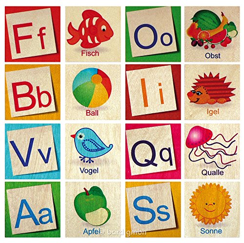 Hess Holzspielzeug 14918 - Memory Spiel aus Holz mit 52 Teilen, Buchstaben – ABC, für Kinder ab 3 Jahren, handgefertigt, Gedächtnistraining kombiniert mit fröhlichem Spielspaß Hess Holzspielzeug 14918 - Memory Spiel aus Holz mit 52 Teilen, Buchstaben – ABC, für Kinder ab 3 Jahren, handgefertigt, Gedächtnistraining kombiniert mit fröhlichem Spielspaß von Hess