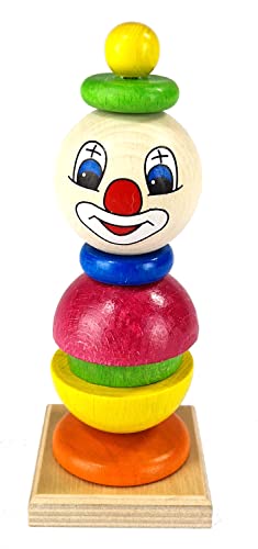 Hess Holzspielzeug 14980 - Stapelspiel Clowny aus Holz, handgefertigt, für Kinder ab 3 Jahren, ca. 6 x 6 x 12 cm, Turm mit verschiedenen Ringen und Kugelkopf Hess Holzspielzeug 14980 - Stapelspiel Clowny aus Holz, handgefertigt, für Kinder ab 3 Jahren, ca. 6 x 6 x 12 cm, Turm mit verschiedenen Ringen und Kugelkopf von Hess