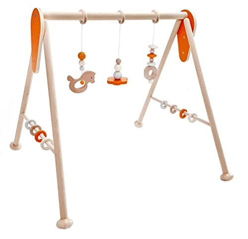 Hess Holzspielzeug 20039 - Spielgerät aus Holz, Nature Serie Pferd in Orange, für Babys, handgefertigter Spiel-Bogen mit Figuren und Rasseln, ca. 62 x 57 x 54,5 cm groß Hess Holzspielzeug 20039 - Spielgerät aus Holz, Nature Serie Pferd in Orange, für Babys, handgefertigter Spiel-Bogen mit Figuren und Rasseln, ca. 62 x 57 x 54,5 cm groß von Hess