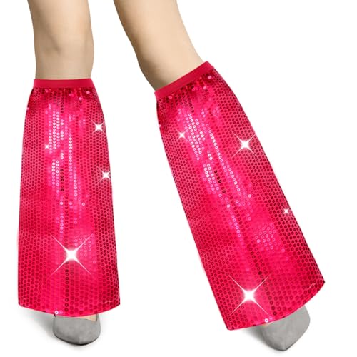 Hestya 1 Paar Glitzer Beinstulpen für Frauen Karneval Disco Accessoires Damen 70er Jahre Kostüm Retro Pailletten Stulpen Glitzer Beinwärmer für Halloween Mottoparty Fasching Party Outfit(Dunkelrosa) Hestya 1 Paar Glitzer Beinstulpen für Frauen Karneval Disco Accessoires Damen 70er Jahre Kostüm Retro Pailletten Stulpen Glitzer Beinwärmer für Halloween Mottoparty Fasching Party Outfit(Dunkelrosa) von Hestya