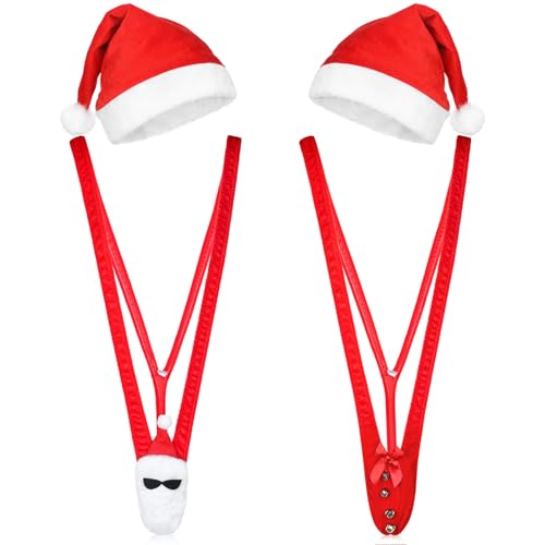 Hestya 4 Stück Weihnachten Mankini Weihnachtsmützen Set Lustiges Weihnachtskostüm für Erwachsene Männer Nikolausmützen für Herren Weihnachtsmann Party Cosplay Hestya 4 Stück Weihnachten Mankini Weihnachtsmützen Set Lustiges Weihnachtskostüm für Erwachsene Männer Nikolausmützen für Herren Weihnachtsmann Party Cosplay von Hestya
