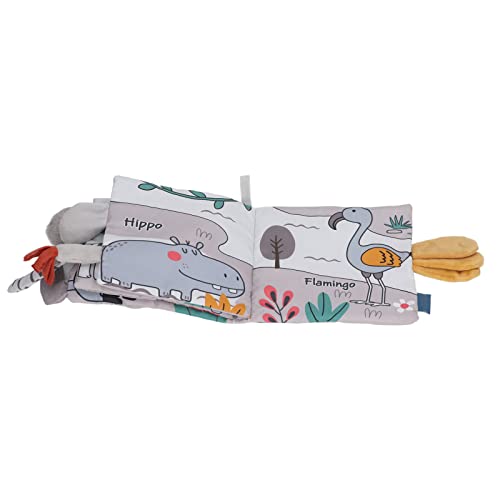 HETHLIF Crinkle Bücher für Babys, Badbücher Babybuch Kaubarer 3D -Bildung Frühes Lernen Weiche Baby Tiertücher Bücher Babytuchbücher für über 4 Monate Grau Weiß (Elefant) von Hethlif