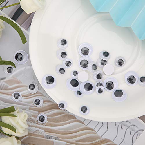 HETHLIF Googly Augen, Googly Augen für Basteln Wackeln Plastik Black und Weiß Beweglicher Augapfel 800pcs 4/5/6/7/8/10/12mm für Puppenspielzeug von Hethlif