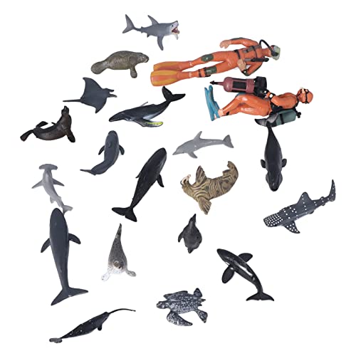 HETHLIF Wassertischspielzeug, Octonauts Spielzeug Sea Animal Toys Realistic Sorthed 2 Verschiedene Meereslebensfiguren Spielzeug 20pcs Marine Tierfiguren Modell für Mädchen von Hethlif