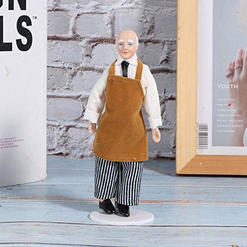 Hethlif Dollhouse Leute, Puppenhaus Menschen mit Stand Keramik Ornament Doll Chef Man Diener für 1:12 Skala Doulhuse -Gebäude (#1) von Hethlif