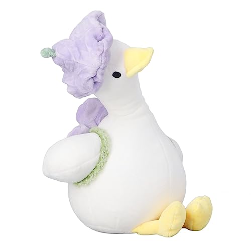 Hethlif Entengefüllte Tier, Entenplüschies Entenplüsch Niedliche Blumenhüte Rucksäcke Weiche Fette Körper Helle Augen Entengestopfte Tierzeugblume Plüschplüsch für Erwachsene (Purple) von Hethlif