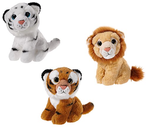 Heunec 519909 Plüschtier, Set, Löwe, Tiger, Pandabär, braun/schwarz/weiß von Heunec