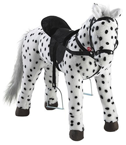 Heunec 723771 - schwarz-weiß gepunktetes Pferd stehend mit Sound 100 KG Tragkraft von Heunec