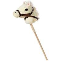 Heunec 744172 - Steckenpferd mit Sound & abnehmbarem Holzstecken, Plüsch/Holz, beige, 75 cm von Heunec