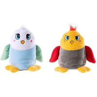 Heunec 756571 - Moodbooster Vögelchen Eve, Wendemaskottchen, Vogel-Wende-Plüschfigur mit Stimme, blau/gelb, Größe: 15cm von Heunec