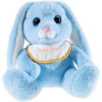 Heunec 841956 - Hase Milchschnute blau mit Lätzchen Frohe Ostern, 25cm von Heunec