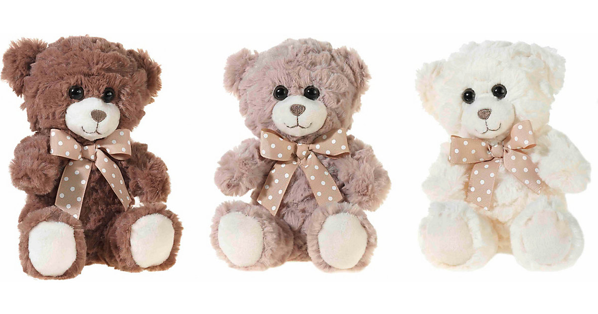 Plüschbär mit Schleife, 18 cm braun/beige von Heunec