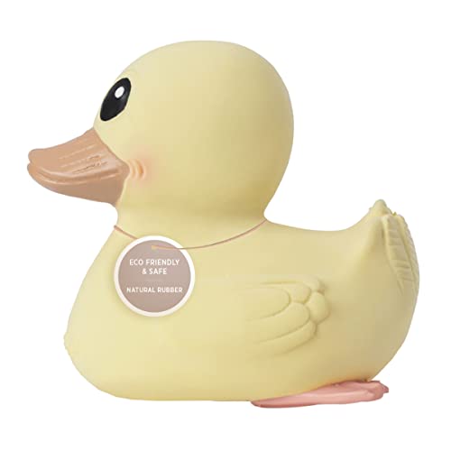 HEVEA Kawan Mini Gummiente – Badespielzeug für Babys aus 100 % Naturkautschuk – Perfekt zum Spielen, Zahnen und Baden – Badespielzeug ohne Schadstoffe – Butter Gelb von Hevea