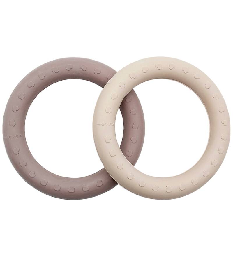 Hevea Beißringe - 2er-Pack - Sand & Tan Beige - Hevea - One Size - Beißringe Hevea Beißringe - 2er-Pack - Sand & Tan Beige - Hevea - One Size - Beißringe von Hevea