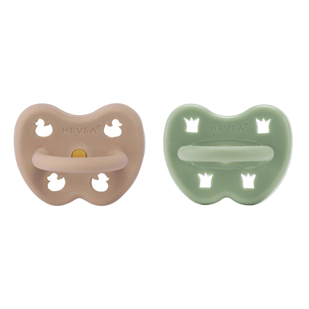 Hevea - Kautschuk Schnuller rund "tan beige & moos green" ab 3M 2er-Pack Hevea - Kautschuk Schnuller rund "tan beige & moos green" ab 3M 2er-Pack von Hevea