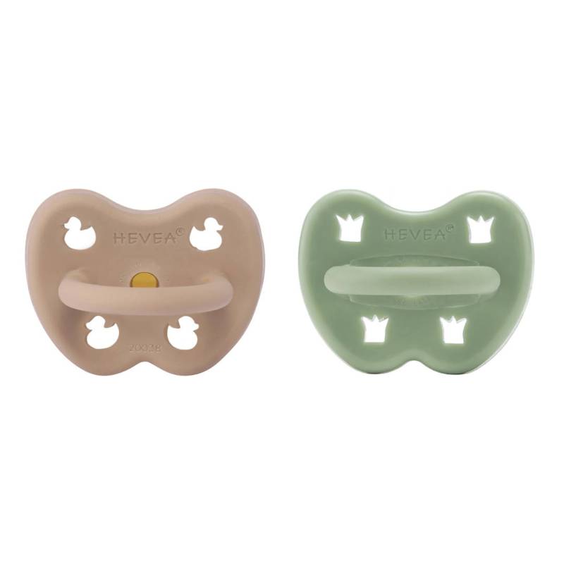 Hevea - Kautschuk Schnuller rund "tan beige & moos green" ab 3M 2er-Pack Hevea - Kautschuk Schnuller rund "tan beige & moos green" ab 3M 2er-Pack von Hevea