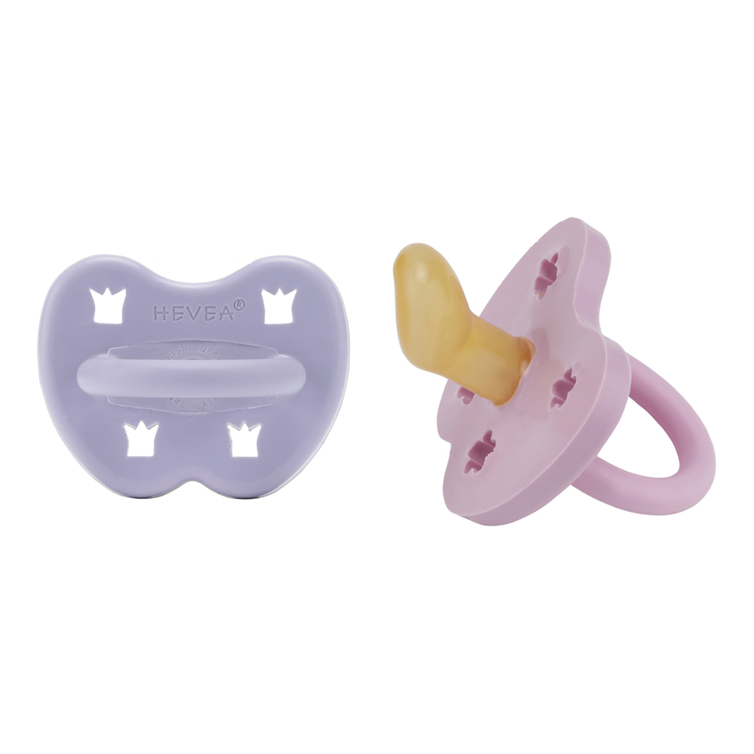 Hevea - Schnuller 2er-Pack kiefergerecht "violett & orchid" ab 3M von Hevea
