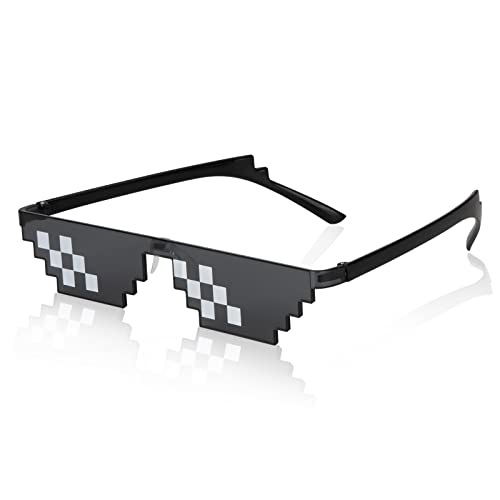 Heveer Mosaik Sonnenbrille Coole Brille 8 Bit Pixel Sonnenbrille für Männer Frauen Kinder Foto Requisiten Party Dekoration Schwarz Heveer Mosaik Sonnenbrille Coole Brille 8 Bit Pixel Sonnenbrille für Männer Frauen Kinder Foto Requisiten Party Dekoration Schwarz von Heveer