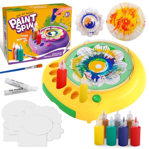 Hewaurorion Paint Spin Art Machine Kit for Kids, Arts & Crafts Painting Spinner Toys Kits for Boys & Girls Ages 6 7 8 9 Year Old Yellow von Hewaurorion