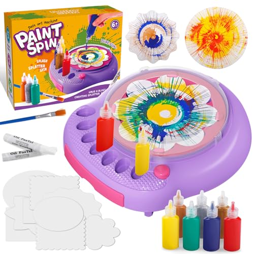 Paint Spin Art Machine Kit für Kinder, Kunst & Handwerk, Mal Spin Art Spielzeug-Kits für Jungen und Mädchen im Alter von 6, 7, 8 und 9 Jahren (Lila) von Hewaurorion