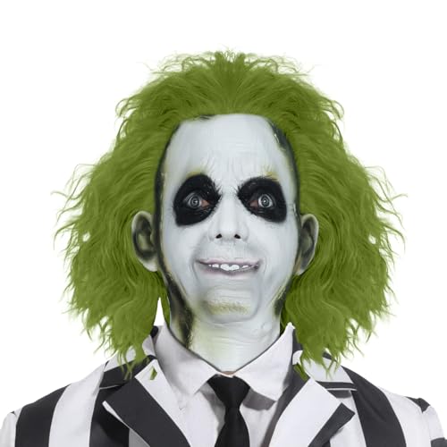 Hewlaud Halloween-Horrormaske für Erwachsene, Horrorfilm, Latexmaske mit Perücke, perfekte Kombination mit Cosplay-Kostüm, Grün, Grande Hewlaud Halloween-Horrormaske für Erwachsene, Horrorfilm, Latexmaske mit Perücke, perfekte Kombination mit Cosplay-Kostüm, Grün, Grande von Hewlaud