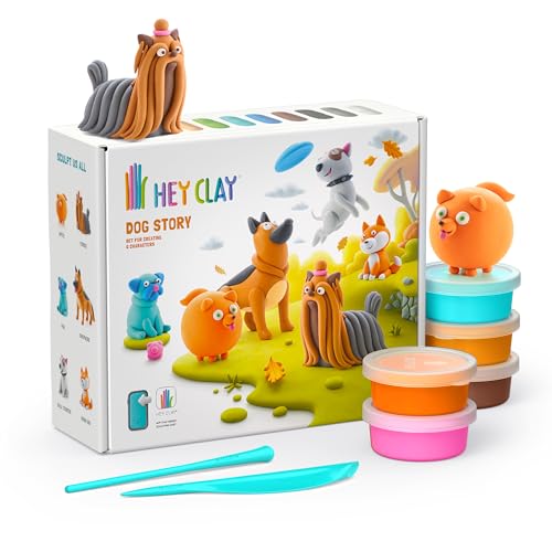 Hey Clay Dog Story 15 Dosen – Bunte Modelliermasse, lufttrocknender Ton für Kinder, lufttrocknender Ton-Set, 15 Dosen mit lustiger, interaktiver App Hey Clay Dog Story 15 Dosen – Bunte Modelliermasse, lufttrocknender Ton für Kinder, lufttrocknender Ton-Set, 15 Dosen mit lustiger, interaktiver App von Hey Clay